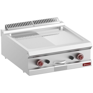 DIAMOND -Plaque de cuisson gaz-1/2 lisse-1/2 rainuré- 1/1  -top-