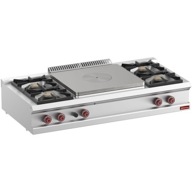DIAMOND - Cuisinière 4 feux vifs-plaque centrale gaz -top-