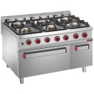 DIAMOND - Fourneau 6 feux sur four gaz- GN 2/1- armoire