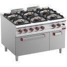 DIAMOND - Fourneau 6 feux -four gaz  GN 2/1 et armoire