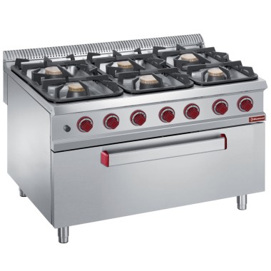 DIAMOND - Fourneau 6 feux sur maxi four gaz