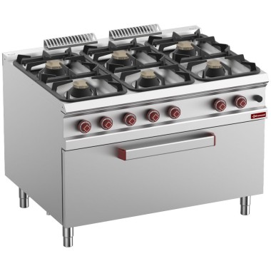 DIAMOND - Fourneau 6 feux sur maxi four gaz