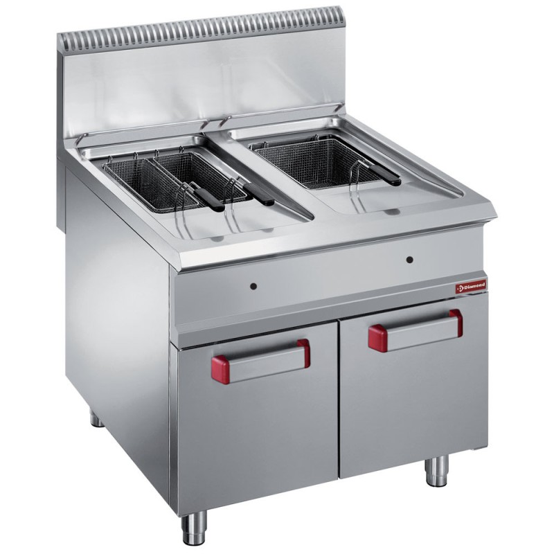 DIAMOND - Friteuse gaz 2 cuves 18 litres-2x 18 kw-sur meuble