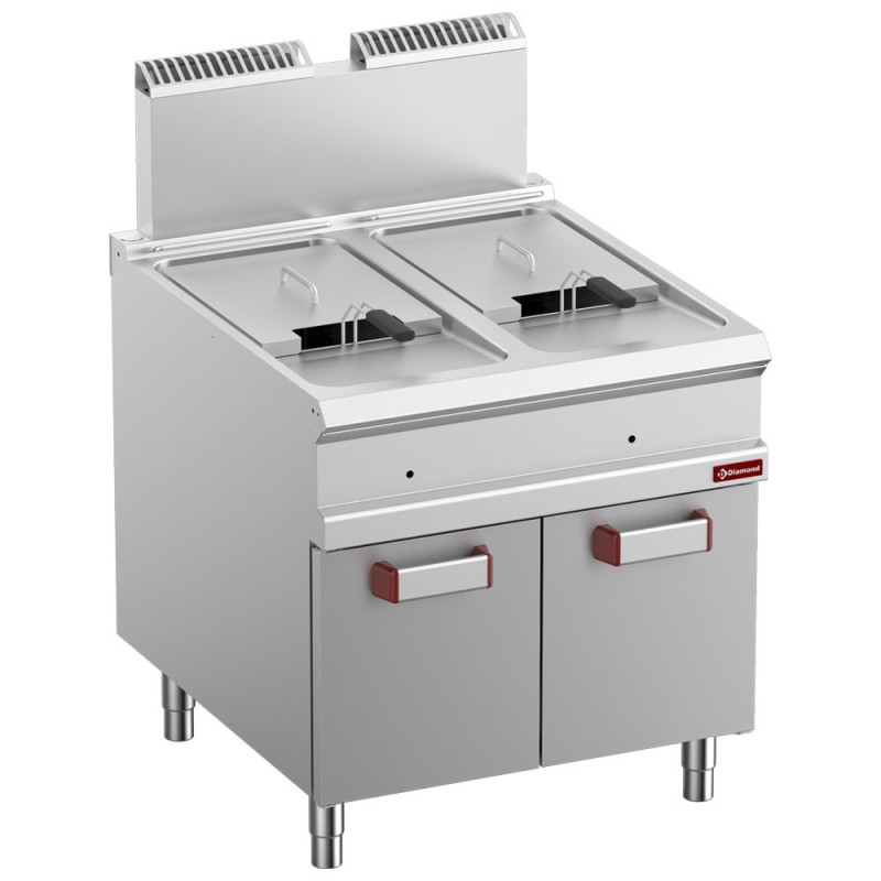 DIAMOND - Friteuse gaz 2 cuves 18 litres-2x18 kw- sur meuble