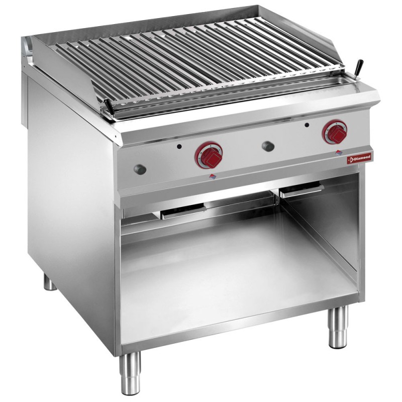 DIAMOND - Grill pierre de lave- 1/1-grille-2 face- inox- armoire