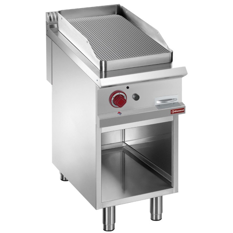 DIAMOND - Plaque de cuisson rainurée gaz module 1/2 - armoire ouverte
