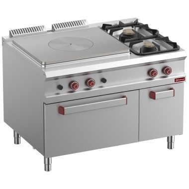 DIAMOND - Fourneau taque coup de feu-2 feux- four GN 2/1-armoire