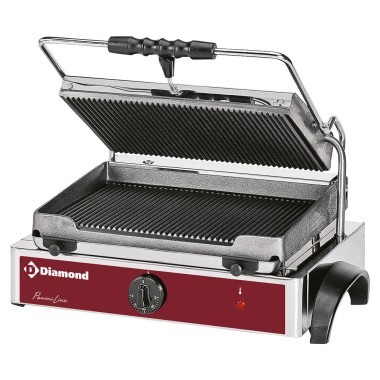 DIAMOND - Grill panini électrique medium -  plaques rainurées