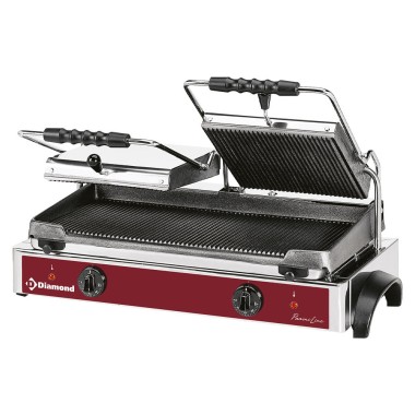 DIAMOND - Grill panini électrique double - plaques rainurées