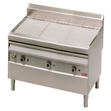 DIAMOND - Grill-vapeur gaz avec grille de cuisson en -o- sur meuble