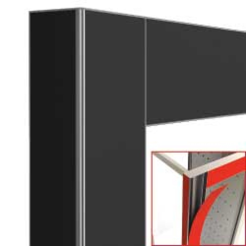 DIAMOND - Ensemble vitrine - traversante - déco noir mat :