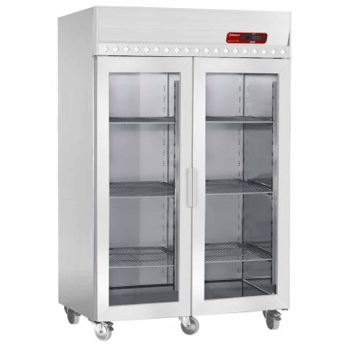 DIAMOND - Armoire de congélation ventilée 1400 litres - 2 portes vitrées GN 2/1- sur roues