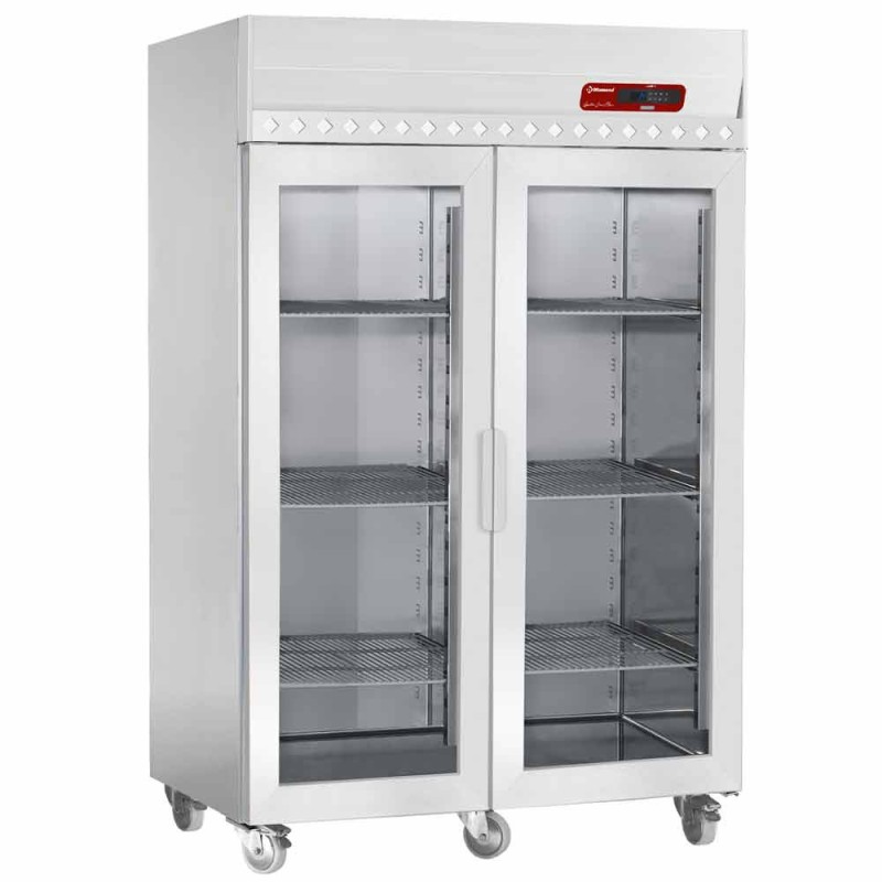 DIAMOND - Armoire de congélation ventilée 1400 litres - 2 portes vitrées GN 2/1- sur roues