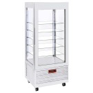 DIAMOND - Vitrine 4 faces t° positive - 5 étagères en verre - ventilée - 480 litres blanche