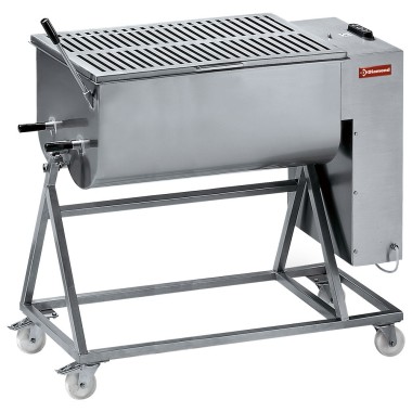DIAMOND - Mélangeur à viande en inox 120 kg - piètement sur roues