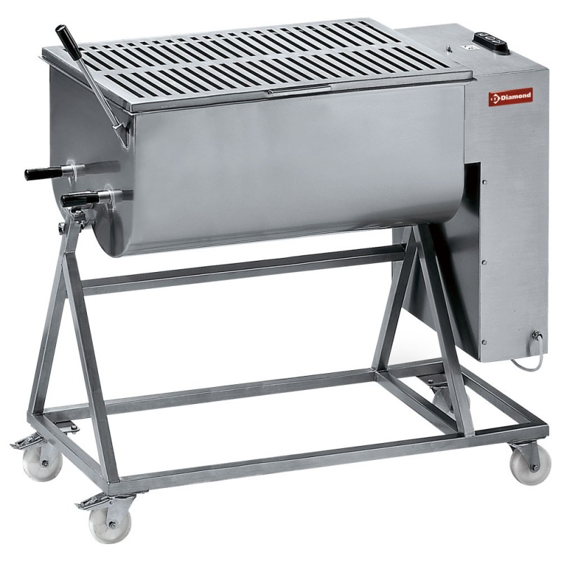 DIAMOND - Mélangeur à viande en inox 120 kg - piètement sur roues