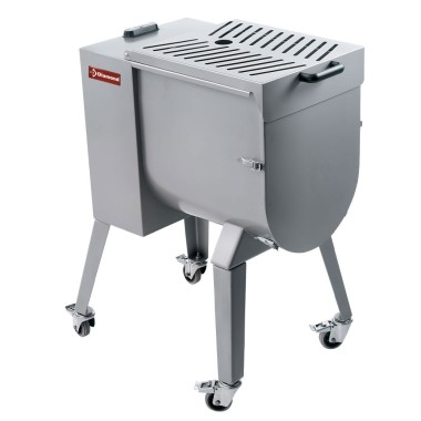 DIAMOND - Mélangeur à viande en inox 50 kg - piètement sur roues