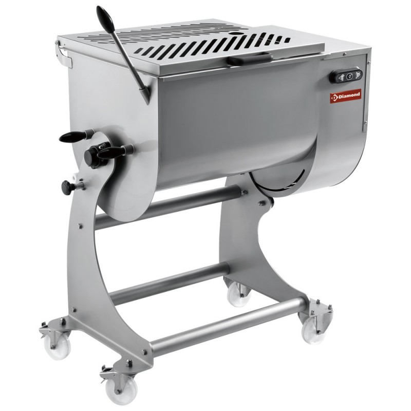 DIAMOND - Mélangeur à viande en inox 80 kg - piètement sur roues