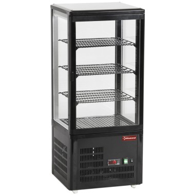 DIAMOND - Vitrine de table ventilée - 4 faces vitrées - 4 niveaux "black"