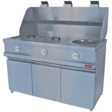 DIAMOND - Friteuse gaz heavy duty - 3 cuves rondes - mécanique