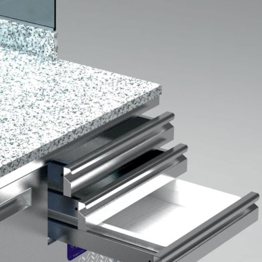 DIAMOND - Table frigo pizza 2 portes en 600x400 - 3 tiroirs neutres en 600x400 - structure réfrigérée 6x GN 1/4