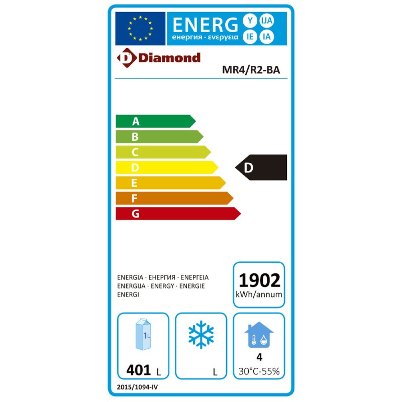 DIAMOND - Table frigorifique - ventilé - 4 portes GN 1/1 550 litres