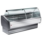 DIAMOND - Comptoir vitrine réfrigéré à vitre bombée, ventilé, avec réserve