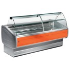 DIAMOND - Comptoir vitrine réfrigéré à vitre bombée, ventilé, avec réserve