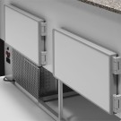 DIAMOND - Comptoir vitrine réfrigéré à vitre bombée, ventilé, avec réserve