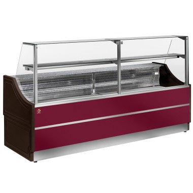 DIAMOND - Comptoir vitrine réfrigérée version neutre vitre droite 90