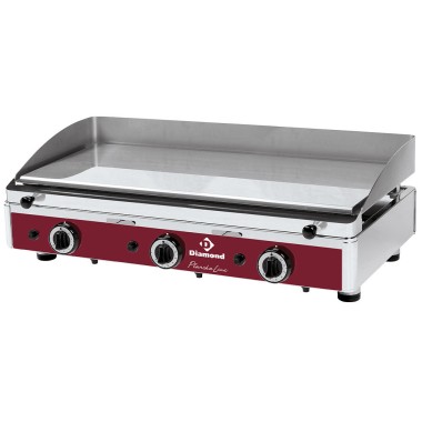 DIAMOND - Plaque de cuisson lisse chromée gaz 820 x 510 x 305mm