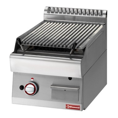 DIAMOND - Grill pierre de lave 1 / 2 module grille en fonte