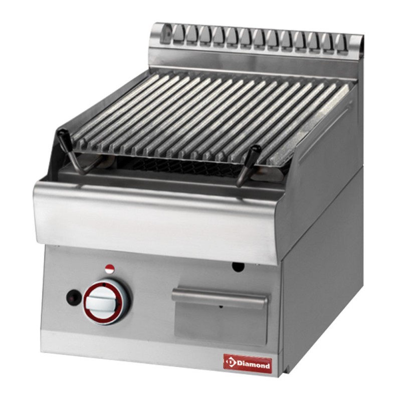 DIAMOND - Grill pierre de lave 1 / 2 module grille en fonte