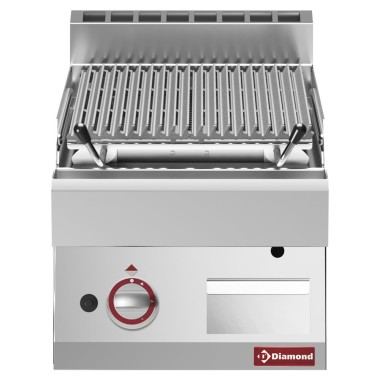 DIAMOND - Grill pierre de lave 1 / 2 module grille en fonte