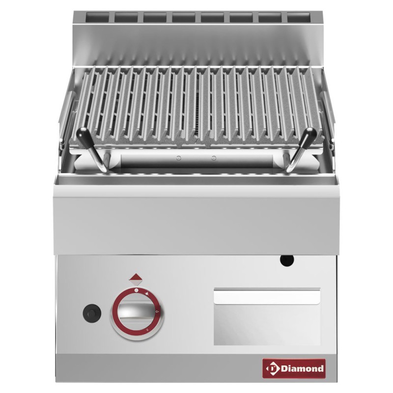 DIAMOND - Grill pierre de lave 1 / 2 module grille en fonte