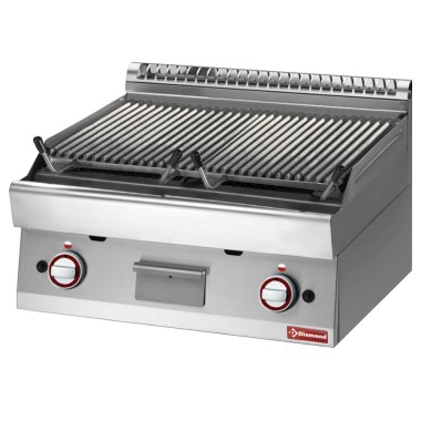 DIAMOND - Grill pierre de lave 1 / 1 module grille en fonte