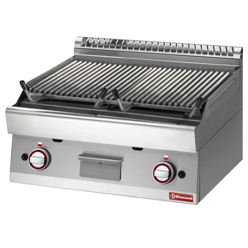 DIAMOND - Grill pierre de lave 1 / 1 module grille en fonte