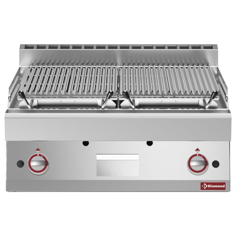 DIAMOND - Grill pierre de lave 1 / 1 module grille en fonte