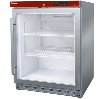 DIAMOND - Frigo ventilé porte vitrée 150 l acier inox