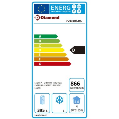 DIAMOND - Armoire réfrigérée ventilée 400 litres acier inox