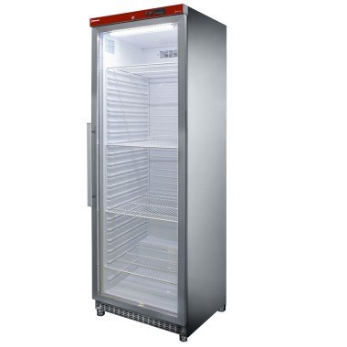 DIAMOND - Armoire réfrigérée porte vitrée 400 l acier inox