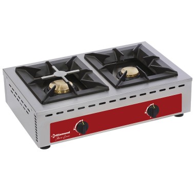 DIAMOND - Réchaud de table - 2 feux vifs ( 7 + 5 kw )