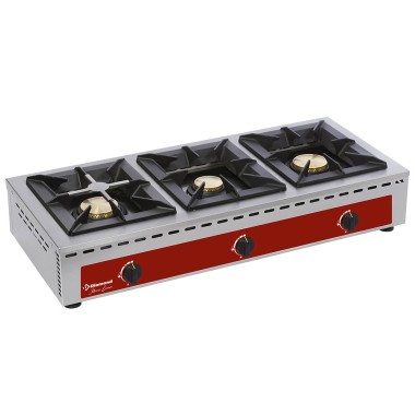 DIAMOND - Réchaud de table - 3 feux vifs ( 7 + 5 + 7 kw )