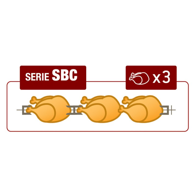 DIAMOND - Rôtissoire à poulets vitrocéramique 3 broches 9 poulets