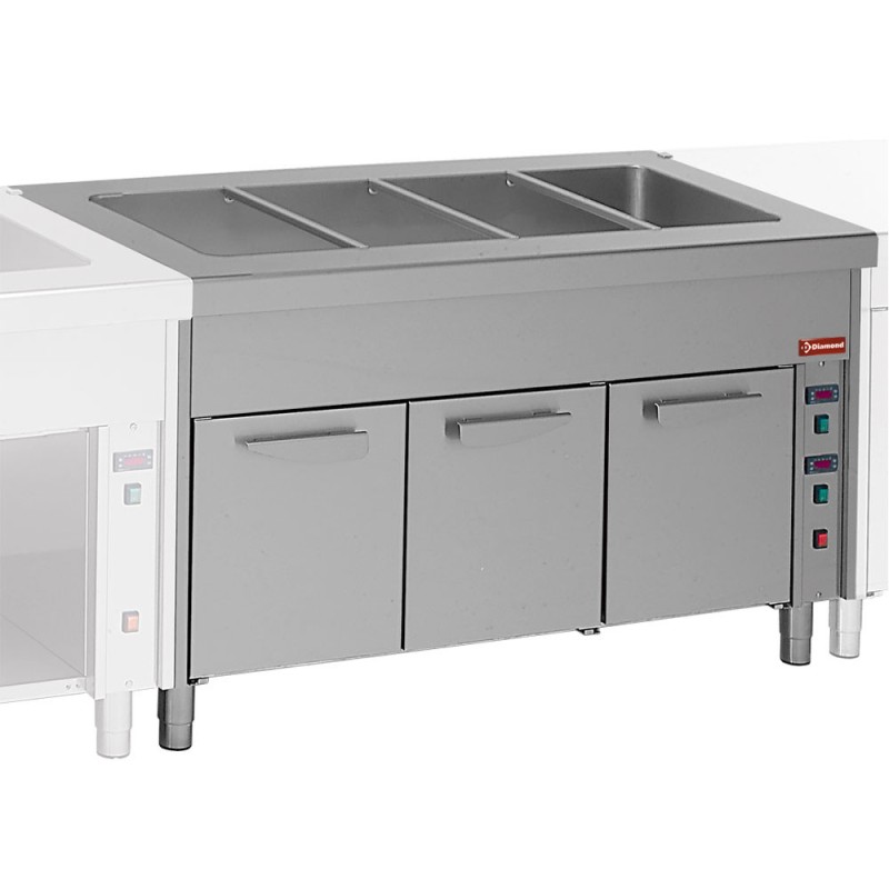 DIAMOND - Elément bain - marie sur armoire chauffante 2 x GN
