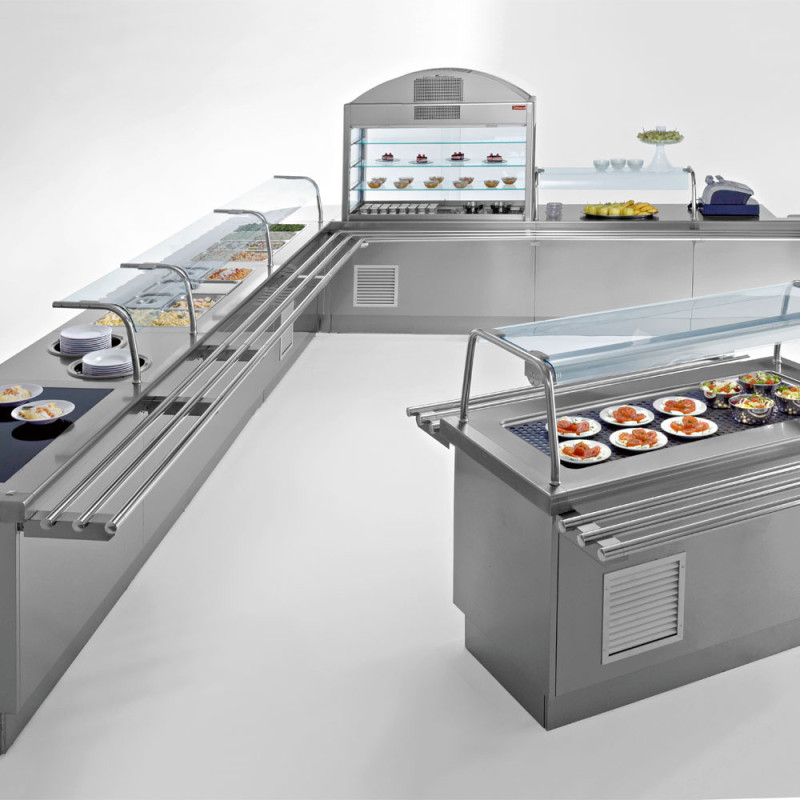 DIAMOND - Elément bain - marie sur meuble ouvert 2 x GN
