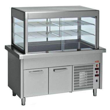 DIAMOND - Elément top et vitrine réfrigerée sur armoire 6 x GN