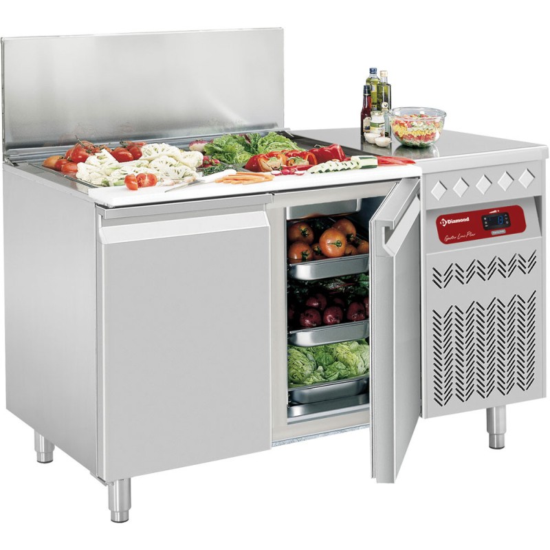 DIAMOND - Table réfrigérée 2 portes GN  avec salade GN