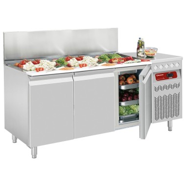 DIAMOND - Table réfrigérée 3 portes GN 1/1 405L. et saladette