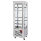 DIAMOND - Vitrine panoramique 5 grilles ventilée 360L inox